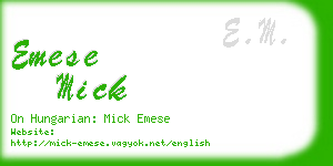 emese mick business card